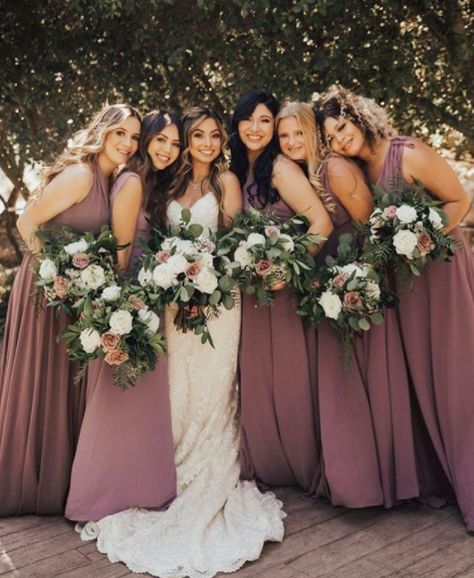 Dark Mauve And Navy Wedding, Fall Bridesmaids Colors Colour Palettes, Rosewood Wedding Color Flowers, Dark Mauve Wedding, Rosewood Bridesmaid Dress, Mulberry Bridesmaid, Mauve Bridesmaid Dresses, Country Wedding Colors, Mauve Wedding Colors