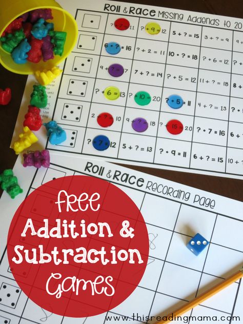 Would you like some creative ways to practice addition and subtraction? Then, be sure to check out these addition and subtraction games from our K-2 Math Activities series! These math activities and games are great for seat work, center work, or at home math practice. *The free download can be found towards the end of … Subtraction Games For First Grade, Addition And Subtraction Games, Subtraction Games, Math Fluency, Subtraction Activities, Second Grade Math, Math Addition, Math Methods, Math Workshop