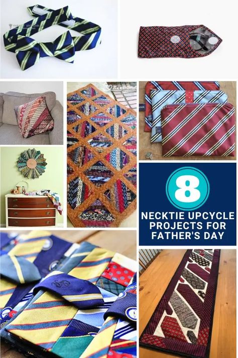 Necktie Upcycle Sewing Projects - Sewing With Scraps Necktie Upcycle, Upcycle Sewing Projects, Sewing With Scraps, Diy Necktie Projects, Scarf Sewing Pattern, Necktie Quilt, Necktie Crafts, Fabric Flower Bouquet, Old Ties