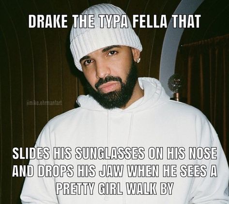 Drake The Typa Fella, Drake The Type Of Guy To, Drakes The Type Of Guy To, Drake The Type Of Guy, Drake The Type, Drake Jokes, Drake Funny, Drake Meme, Types Of Guys