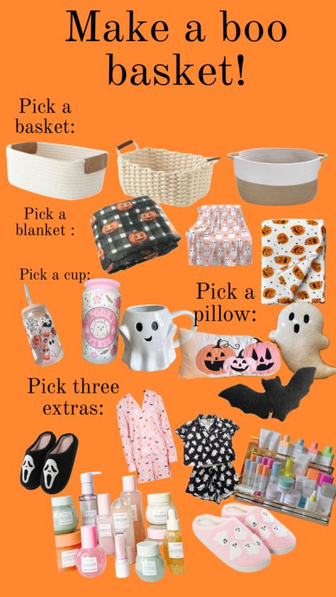 Boo basket #halloween #fallaesthetic #boobasket Boo Basket, Friends Diy, Pillows, Halloween