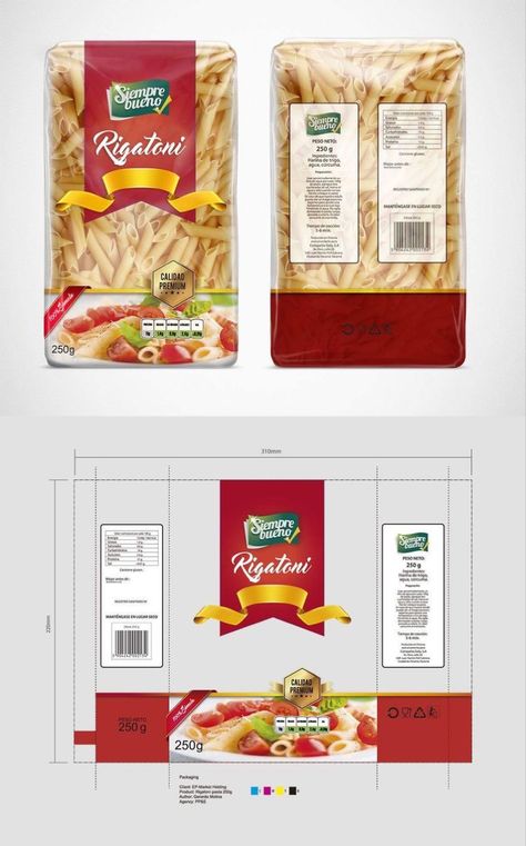 #food #aesthetic #pinterest Premium Food Packaging, Pasta Packaging Design, Label Packaging Design, Chip Packaging, Rice Packaging, Label Packaging, Label Printing, Packaging Template Design, Drinks Packaging Design