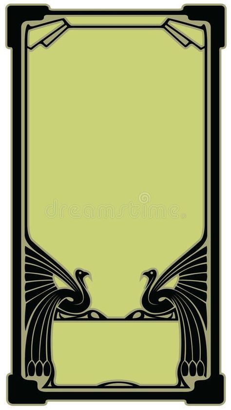 Art Nouveau Wings, Art Deco Border Design, Art Nouveau Borders And Frames, Art Nouveau Frames And Borders, Art Neauveau Tattoos, Art Nouveau Borders, Art Nouveau Graphic Design, Art Nouveau Bird, Art Nouveau Aesthetic