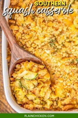 No Peek Pork Chops & Rice - Plain Chicken Best Squash Casserole Recipe, Southern Squash Casserole, Pork Chops And Rice, Thanksgiving Side Dishes Easy, Squash Casserole Recipes, Pecan Chicken, Super Easy Dinner, Popular Side Dishes, Plain Chicken