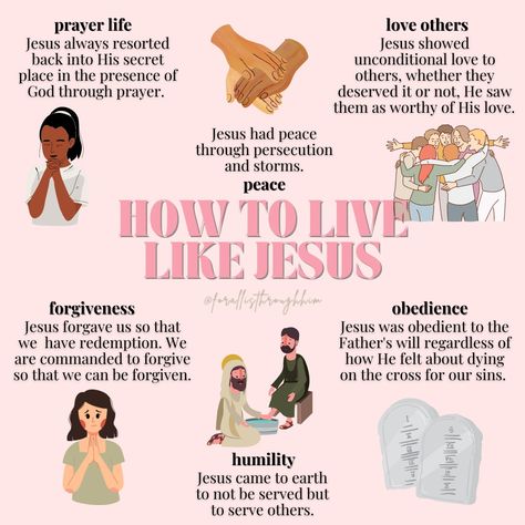 Do you want to know how to live like Jesus? Here are 6 qualities you can start implementing today to become more like Jesus Christ as a believer. To know more in detail check out blog post on this! #jesus #jesuschrist #jesussaves #jesuslovesyou #howtolivelikejesus #howtobecomelikejesus #christiablogger #christianity #christianlifestyle #bible #scripture #christiangirl #christianwoman #christian #forallisthroughhim Being A Christian In Todays World, How To Become More Christian, How To Become Christian, Becoming Christian, How To Live Like Jesus, How To Become A Christian, How To Believe In God, How To Be A Christian, How To Be More Like Jesus