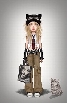 Ever Skies Outfits Game Y2k, Y2k Outfits Everskies, Underground Cafe, Everskies Outfits Y2k, Y2k Everskies, Everskies Characters, Everskies Y2k, Choco Cat, Yk2 Outfits