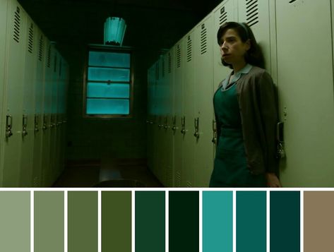 movie & film cinematography color palette Shape Of Water Movie Color Palette, The Shape Of Water Cinematography, Film Colour Palette Movies, Films Color Palette, Movie Pallets Color Palettes, Cinematic Colour Grading, Film Moodboard Color Palettes, Color Keys Animation, Color Theory In Film