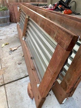 Raised Garden Beds With Metal Roofing, Raised Timber Garden Beds, Wood And Metal Raised Garden Beds, Low Maintenance Raised Garden Beds, Sheet Metal Raised Garden Beds, Corrugated Metal Raised Garden Beds Diy, Corrugated Raised Garden Beds, Corrugated Metal Raised Bed, Moveable Raised Garden Beds