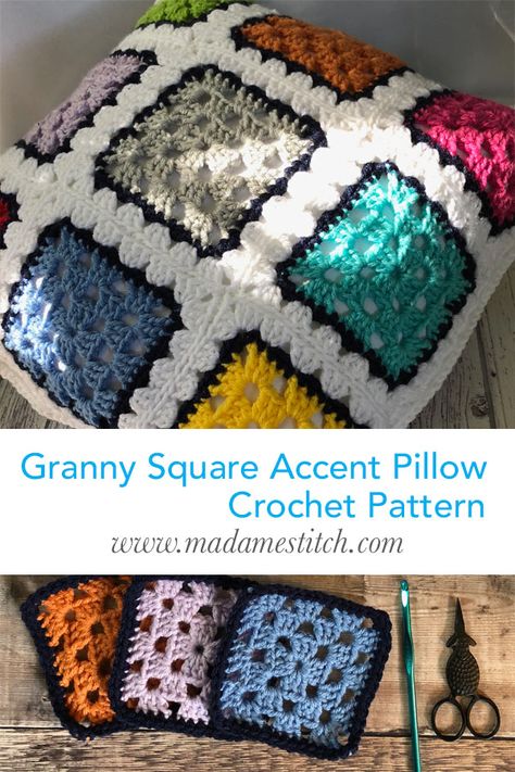 Crochet Pillow Case Pattern, Pillow Crochet Pattern, Motifs Granny Square, Crochet Pillow Cases, Pillow Crochet, Confection Au Crochet, Crochet Cushion Cover, Crochet Granny Square Blanket, Crochet Simple