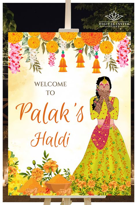 Haldi Welcome Board Template, Haldi Sunboard, Haldi Sign Board, Haldi Ceremony Welcome Board, Haldi Illustration, Haldi Board, Haldi Poster, Haldi Welcome Board, Wedding Card Verses