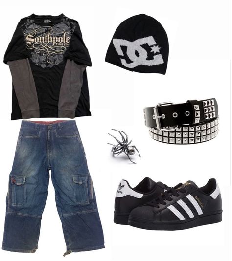 Fashion Inspo Outfits Y2k, Y2k Ideas Outfit, 90s Skater Fashion Grunge, Y2k Skater Outfits, Numetal Fashion, Punk Grunge Outfits, Grunge Outfit Aesthetic, Grunge Y2k Outfits, Y2k Things