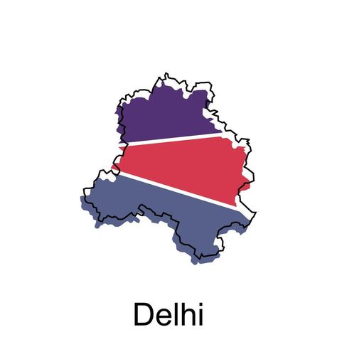 Delhi City of India map vector illustration, vector template with outline graphic sketch design Delhi Illustration, Delhi Map, Graphic Sketch, Delhi City, India Map, Vector Template, Logo Banners, Cityscape Photos, Map Vector