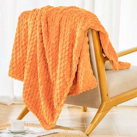 Orange Flannel, Yellow Flannel, Throw Bed, Blanket Picnic, Lightweight Bedding, Travel Blanket, Blanket For Couch, Pet Blanket, Time 100