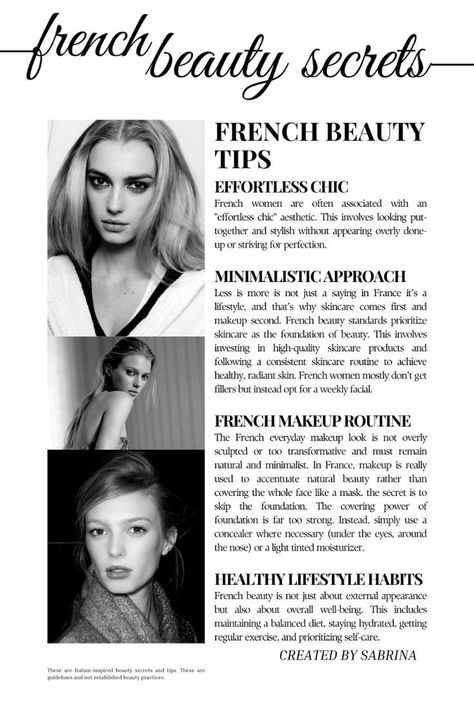 French Minimalist Makeup, French Makeup Routine, Model Habits, French Woman Aesthetic, French Motivation, Beauty Tips Natural, French Girl Makeup, French Beauty Routine, Model Beauty Secrets