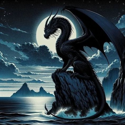 Twilight Dragon, Dragon Perched, Mysterious Eyes, Dragon Moon, Dark Dragon, Fairy Paintings, Dragon Artwork Fantasy, Fantasy Style, Technology Wallpaper