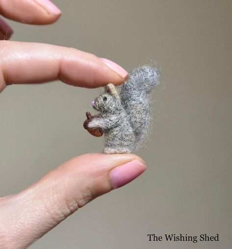 Teeny tiny felted squirrel 🐿 💖 is part... - The Wishing Shed Felted Squirrel, Needle Felted, Needle Felting, Shed, I Hope, Felt