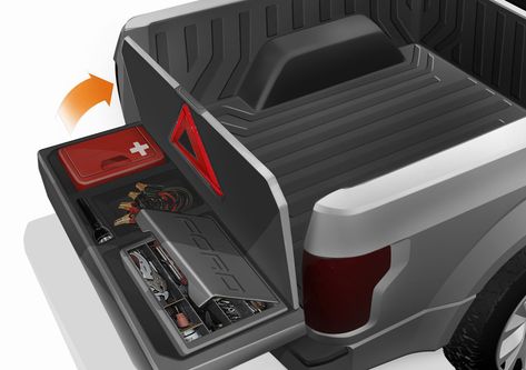 Concept Design Sketch, Truck Bed Storage, Truck Storage, Truck Tailgate, Truck Mods, Bug Out Vehicle, Vehicle Accessories, Truck Camping, Truck Ideas