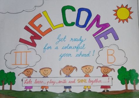 #welcome #school #chart Class Welcome Chart, Welcome Wall For Preschool, Welcome Charts For School, Welcome Chart For Classroom, Welcome Chart Ideas, Welcome Chart For Kindergarten, Welcome Back To School Chart, Welcome Charts For Classroom, Welcome Chart For School