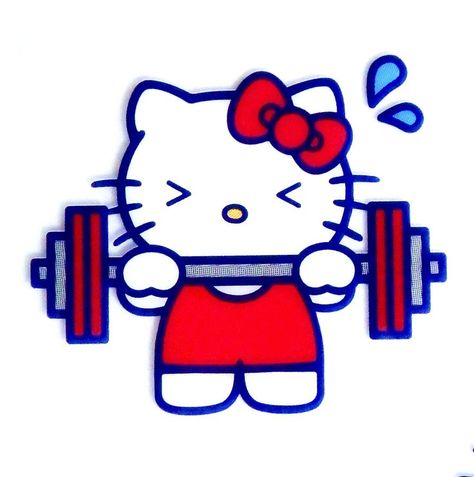 Hello Kitty / Weightlifting Hello Kitty Gym, Backgrounds Hello Kitty, Gym Icon, Kitty Pictures, Walpaper Hello Kitty, Arte Van Gogh, Kitty Drawing, Hello Kitty Backgrounds, Hello Kitty Party