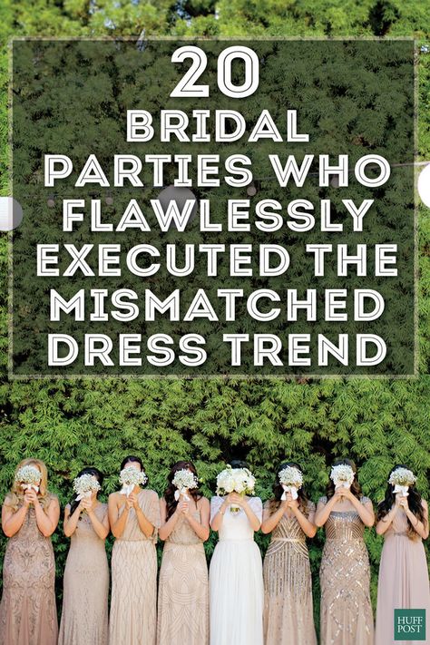 20 Bridal Parties Who Flawlessly Executed The Mismatched Dress Trend Hide Photo, Mismatched Bridesmaids, Mismatched Bridesmaid Dresses, Bridesmaids Photos, Bridesmaids And Groomsmen, Bridesmaid Wedding, Wedding Goals, Wedding Bridesmaid Dresses, Wedding Pics