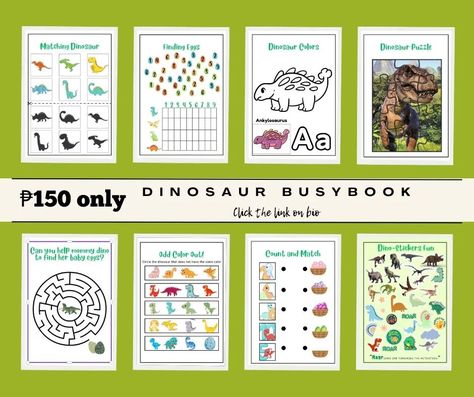 Make your kids busy with our Dinosaur busy book. ₱150 only - editable canva template - master Resell right CLICK THE LINK ON BIO Ig: @joycedigitally Tiktok: @luciafinds Email: ladyjoyce.biz@gmail.com Busy Book Idea Canva, Busy Book Ideas Digital, Busy Books For Kids, Busy Book Ideas, Dinosaur Busy Book, Bio Ig, Busy Books, Hustle Ideas, Book Template