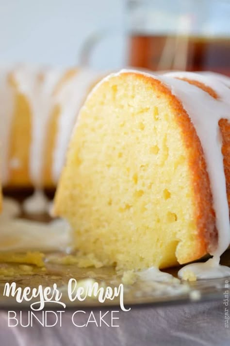 Meyer Lemon Bundt Cake - Sugar Dish Me Meyer Lemon Pound Cake, Lemon Bundt Cake Recipe, Meyer Lemon Recipes, Bundt Cake Recipe, Lemon Bundt Cake, Lemon Yogurt, Lemon Pound Cake, Bundt Cakes Recipes, Meyer Lemon