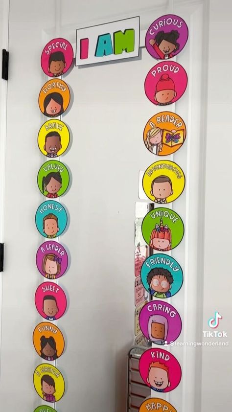 Mirror Wall Decor Classroom, Primary Classroom Decoration Ideas, Primary Classroom Decor, Classroom Decoration For Kindergarten, Classroom Themes Kindergarten, Student Birthday Ideas, Daycare Decorating Ideas, English Classroom Decoration, Classroom Decor Primary