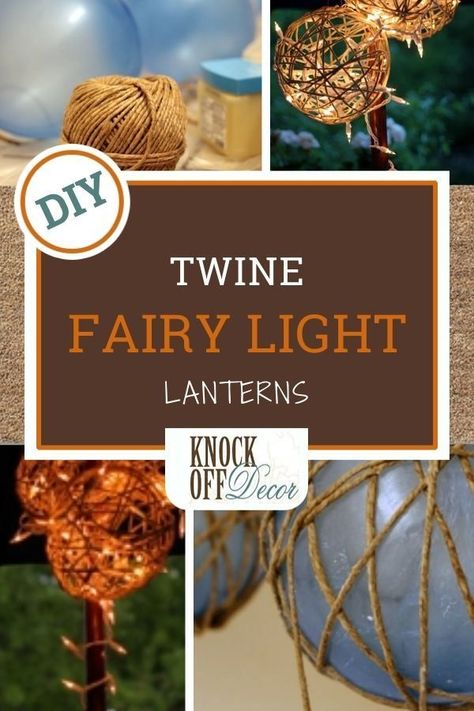 With the warmer weather fast approaching our thoughts naturally turn to evenings spent outside sharing meals with family and friends. They also turn to the panic of getting the outdoor area in order. Well this project will sort out your lighting worries with all the details on how to make these cute lanterns from twine! Luminaries Diy, Luminary Diy, Twine Diy, Fairy Light, Diy House Projects, Diy Home Decor On A Budget, Décor Diy, Lantern Lights, Diy Outdoor