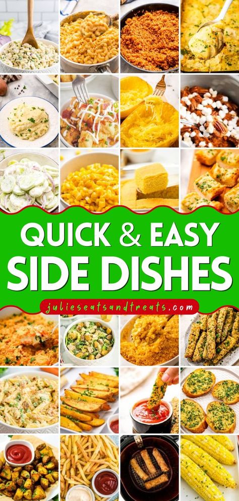 These Quick and Easy Side Dishes are the best holiday recipes for your Christmas dinner ideas! These family-friendly dishes are a must-try! You can also find some of the best Thanksgiving side dishes here. Save this pin! Cheap And Easy Side Dishes For A Crowd, Simple Side Dishes For Thanksgiving, Easy Sides With Steak, Easy Christmas Sides Dishes, Side Dish With Pork Chops, Easy Side Dish For Thanksgiving, Easy Side Dish For Potluck, Side Dishes For Casseroles, Side Dish Ideas For Dinner Easy