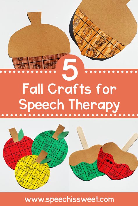 Crafts For Speech Therapy, Fall Articulation Speech Therapy, Fall Themed Speech Therapy Activities, Fall Speech Activities, Fall Theme Speech Therapy, Fall Speech Therapy Crafts, September Speech Therapy Activities, Fall Speech Therapy Activities Preschool, November Speech Therapy Activities