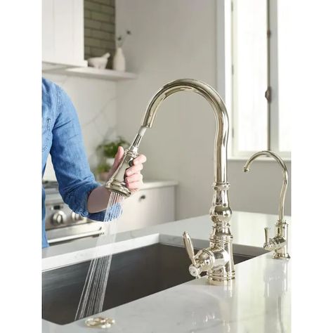 Polished Nickel Kitchen Faucet, Polished Nickel Kitchen, Brushed Nickel Kitchen Faucet, Best Kitchen Faucets, Polished Nickel Faucet, Kitchen Faucet With Sprayer, Black Kitchen Faucets, Bar Faucets, Single Handle Kitchen Faucet