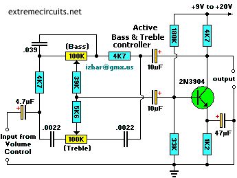 ACTIVE BASS TONE CONTROLLER circuit diagram It is very useful (and has Best Quality) for 1... Diy Subwoofer, Amplificatori Audio, Diy Guitar Pedal, Hifi Amplifier, Subwoofer Box Design, Diy Amplifier, Radio Design, Electronic Circuit Design, Simple Circuit