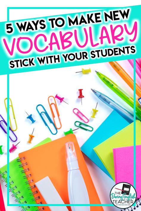 Fun Vocabulary Activities Middle School, High School Vocabulary Activities, Teaching Vocabulary High School, Teaching Vocabulary Strategies, Vocabulary Games For Middle School, Vocabulary Stations, High School Vocabulary, Middle School Vocabulary, Vocabulary Wall