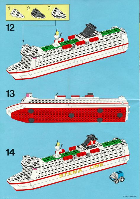 City - Stena Line Ferry Boat [Lego 1548] Lego Ship Instructions, Lego Boats, Lego Micropolis, Lego Tutorials, Lego Boat, Lego House Ideas, Lego City Sets, Micro Lego, Lego Ship