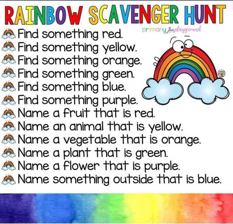 Rainbow Scavenger Hunt, Mixed Up Chameleon, Kids Songs With Actions, March Lessons, Green Name, Physical Activities For Kids, Scavenger Hunt For Kids, Kid Crafts, Learning Through Play