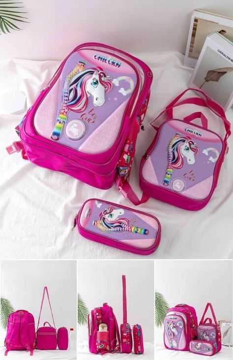 Uniqe design Kids bag Party Balloons Diy, School Lunch Bag, Stylish School Bags, Kids Bag, Unicorn Backpack, Bows Diy Ribbon, Lunch Food, Pattern Bag, Kids' Bag