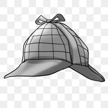 Detective Hat Drawing, Detective Clipart, Mystery Clipart, Sherlock Holmes Hat, Detective Hat, Transparent Illustration, Book Mystery, Hat Illustration, Book Clipart