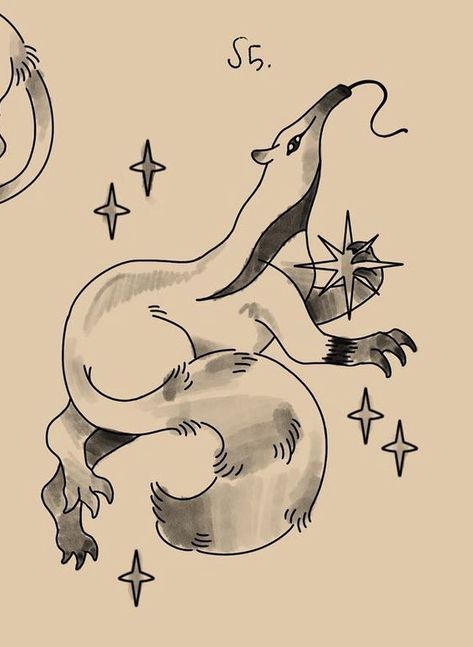 Ant Eater Tattoo, Anteater Fursona, Ant Eater Drawing, Anteater Tattoo, Anteater Illustration, Anteater Drawing, Anteater Art, Ant Eater, Becoming A Tattoo Artist