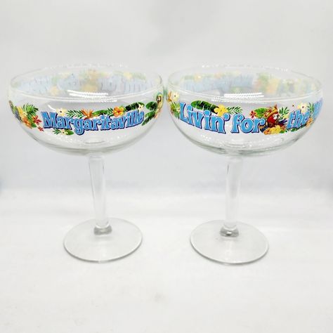 Set Of 2 Margaritaville Livin' For The Weekend Margarita Cocktail Glasses Approx. 6.25" Tall Condition: New Without Tag *Orders Generally Ship Within 24hrs* Margarita Cocktail, Cocktail Glasses, The Weekend, Blue Green, Color Blue, Green, Blue, Quick Saves, Color