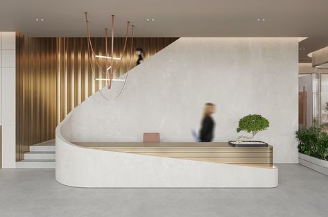 SMART OFFICE DESIGN :: Behance Smart Office Design, Reception Desk Design, Lobby Interior Design, Office Interior Design Modern, Hospital Interior, Clinic Interior Design, Smart Office, Creative Office, Interior Design Photography