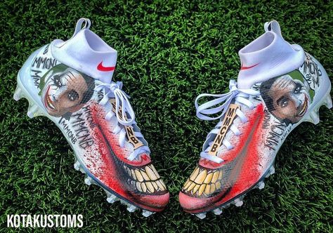 Custom Football Boots, Indoor Soccer Cleats, Custom Sneakers Nike, Fulham Fc, Aston Villa Fc, Sportswear Design, Logo Number, Indoor Soccer, Cleats Shoes