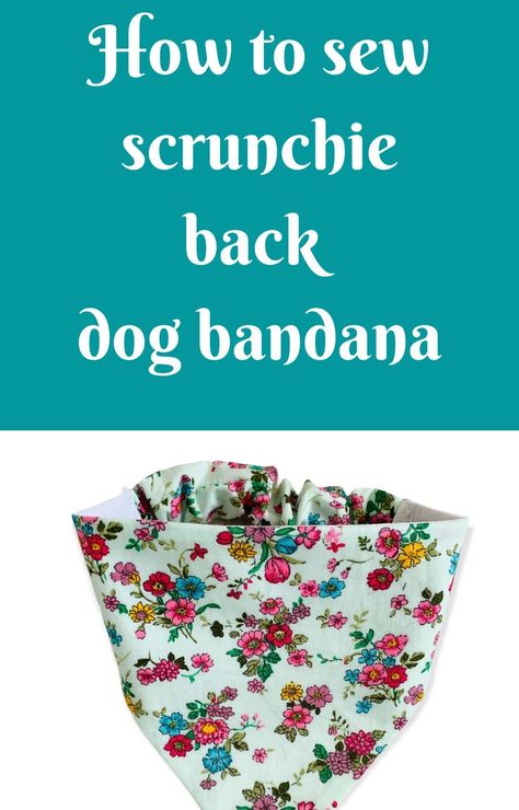 I show you how to sew an easy dog bandana with a scrunchie back. This is super easy to sew and comfortable for your dog to wear. You only need fabric and a little elastic and my free pattern to start sewing. Perfect for beginners' projects! Diy Dog Scrunchie Bandana, Dog Bandana With Elastic Pattern Free, Dog Scrunchy Bandana Pattern, Diy Dog Bandana With Elastic, Free Dog Scarf Pattern, Dog Bandana Scrunchie Pattern, Velcro Dog Bandana Pattern, Dog Scrunchie Bandana, Elastic Dog Bandana Diy