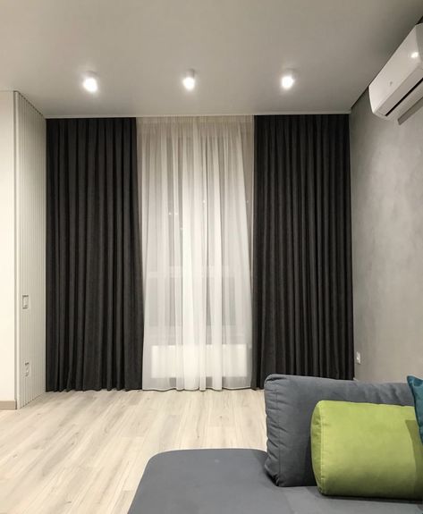 Black Curtains Living Room Ideas, Black Curtains Living Room, White Curtains Living Room, Bedroom Curtain Ideas, Curtain For Bedroom, Window Curtains Living Room, Bedroom Curtain, Modern Cupboard Design, Plain Curtains