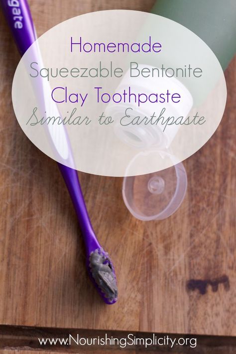 Brush your teeth with dirt they say... it's good for them! Hum, dirt = clean, now that's a thought. I LOVE Earthpaste but my budget doesn't allow me to keep more than a tube or two on hand in case I run out of my homemade version. That's where homemade squeezable bentonite clay toothpaste comes into play! Bentonite Clay Toothpaste, Clay Toothpaste, Homemade Toothpaste Recipe, Diy Toothpaste, Toothpaste Recipe, Homemade Mouthwash, Homemade Toothpaste, Small Glass Jars, Living Simply