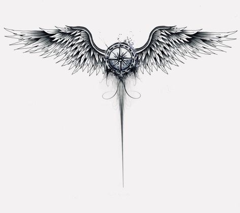 Tato Phoenix, Tattoo Side, Wing Tattoos On Back, Nape Tattoo, Minimal Tattoo Design, Wing Tattoo Designs, Kunst Tattoos, Phoenix Tattoo Design, Map Tattoos