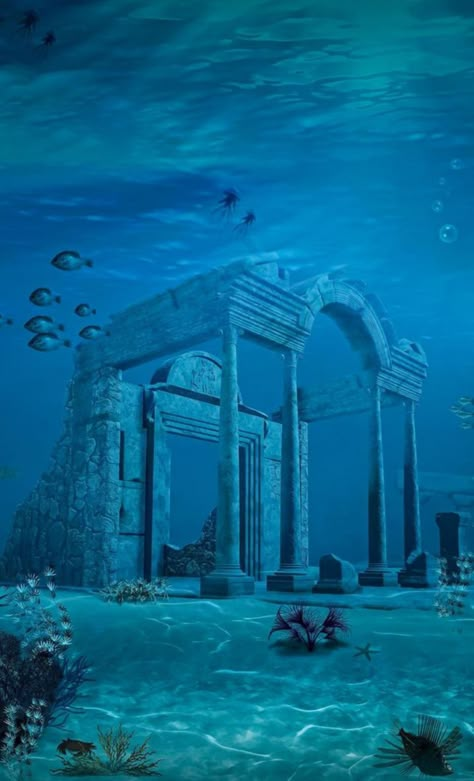 Underwater Museum, Underwater Ruins, Lost City Of Atlantis, Atlantis The Lost Empire, Wallpaper For Android, Sea Life Art, Surface Art, Mermaid Aesthetic, Best Wallpaper