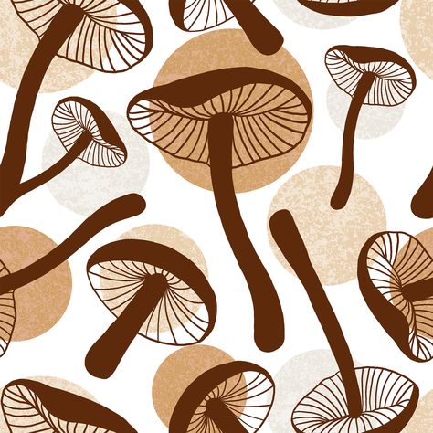 Monochrome Moments: Mushrooms & Polka Dots , Raspberry Creek Fabrics Mushroom Print Pattern, Mushroom Pattern Design, Mushroom Graphic Design, Mushroom Moodboard, Mushroom Branding, Mushroom Texture, Gourmet Mushrooms, Mushroom Patterns, Mushroom Prints