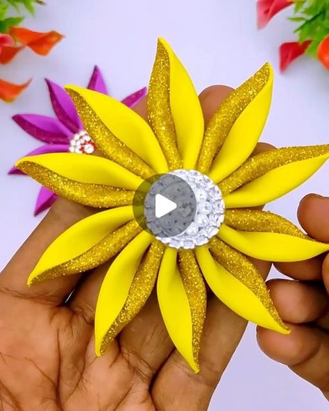 MD Rezaul Islam on Instagram: "DIY Handmade Crafts Idea || Glitter Foam Sheet Craft Ideas" Glitter Sheets Crafts Ideas, Foam Sheet Crafts, Hair Portrait, Yellow Glitter, Flower Diy, Foam Sheets, Instagram Diy, Flower Diy Crafts, Foam Crafts