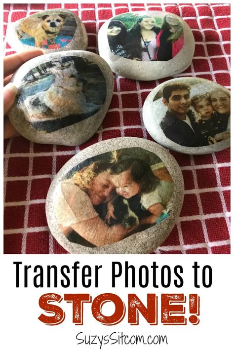 Create a beautiful memory that can last a lifetime! This tutorial will show you how to easily transfer photos onto stone using Mod Podge. Transfer photos, quotes, illustrations, or anything that you can print on a simple printer using this easy technique! #easycrafts #modpodge #kenarry #ideasforthehome Photo Crafts Diy Gift Ideas, Modge Podge Photo Transfer, Modge Podge Crafts, Diy Photo Transfer, Picture Transfer, Mod Podge Photo Transfer, Mod Podge Projects, Printing On Tissue Paper, Photo Crafts