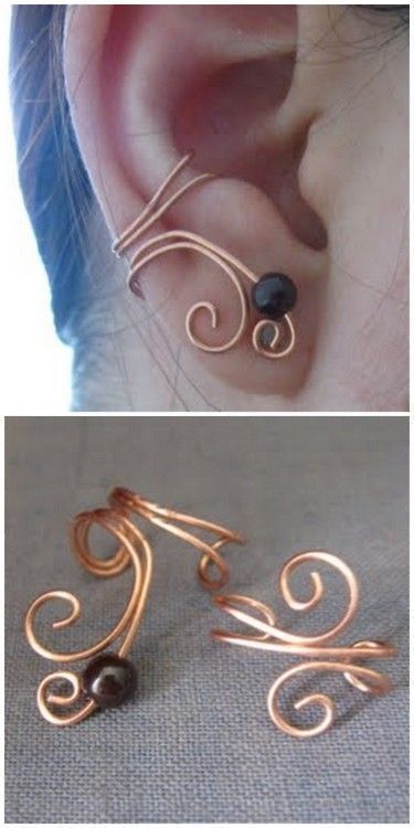 Ear Cuff Tutorial, Ear Cuff Diy, Cuffs Diy, Wire Ear Cuffs, Diy Jewelry To Sell, Cosplay Art, Diy Wire Earrings, Ear Piece, Diy Jewelry Rings